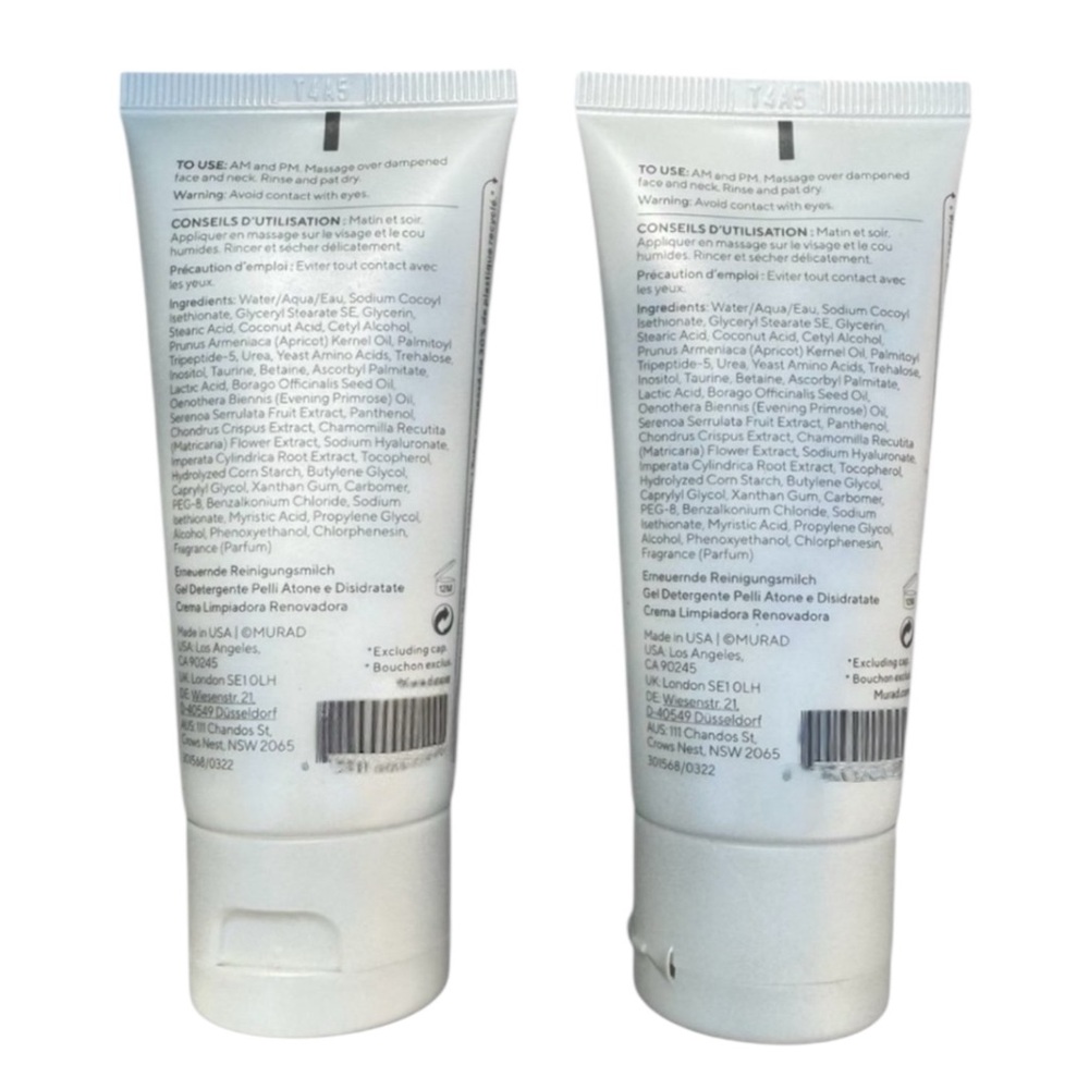 SOLD!!!🌹5/$15 TWO MURAD Resurgence Renewing Cleansing Cream - Travel-sized - Picture 2 of 13